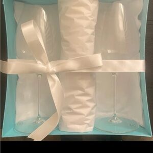 Tiffany & Co. Blue and White Wine Glass Set